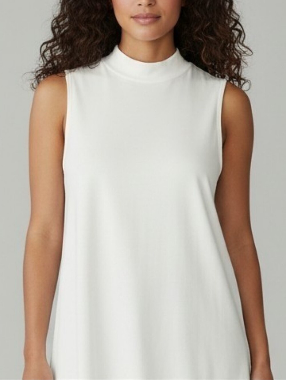 Retroluxe White Mock Neck Tank
